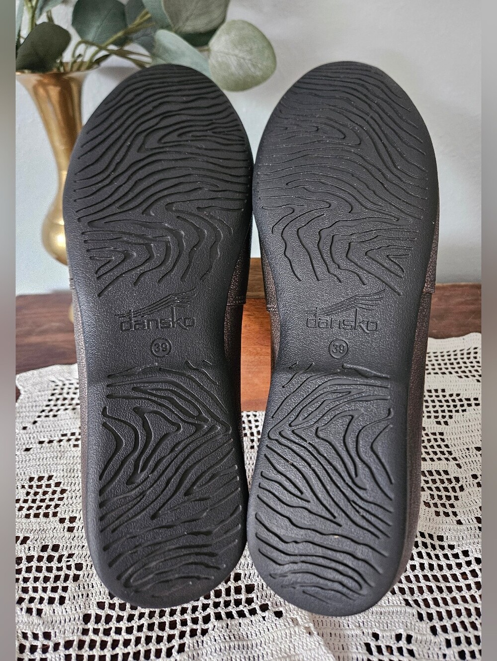 Dansko Larisa Upper Leather Pewter Metallic Loafers Size 9. - Picture 7 of 10